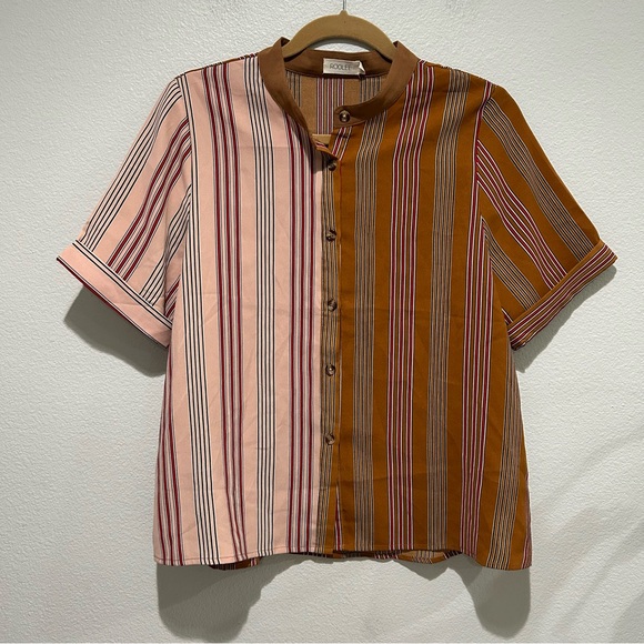 Roolee two colored button down shirt M - Picture 2 of 7